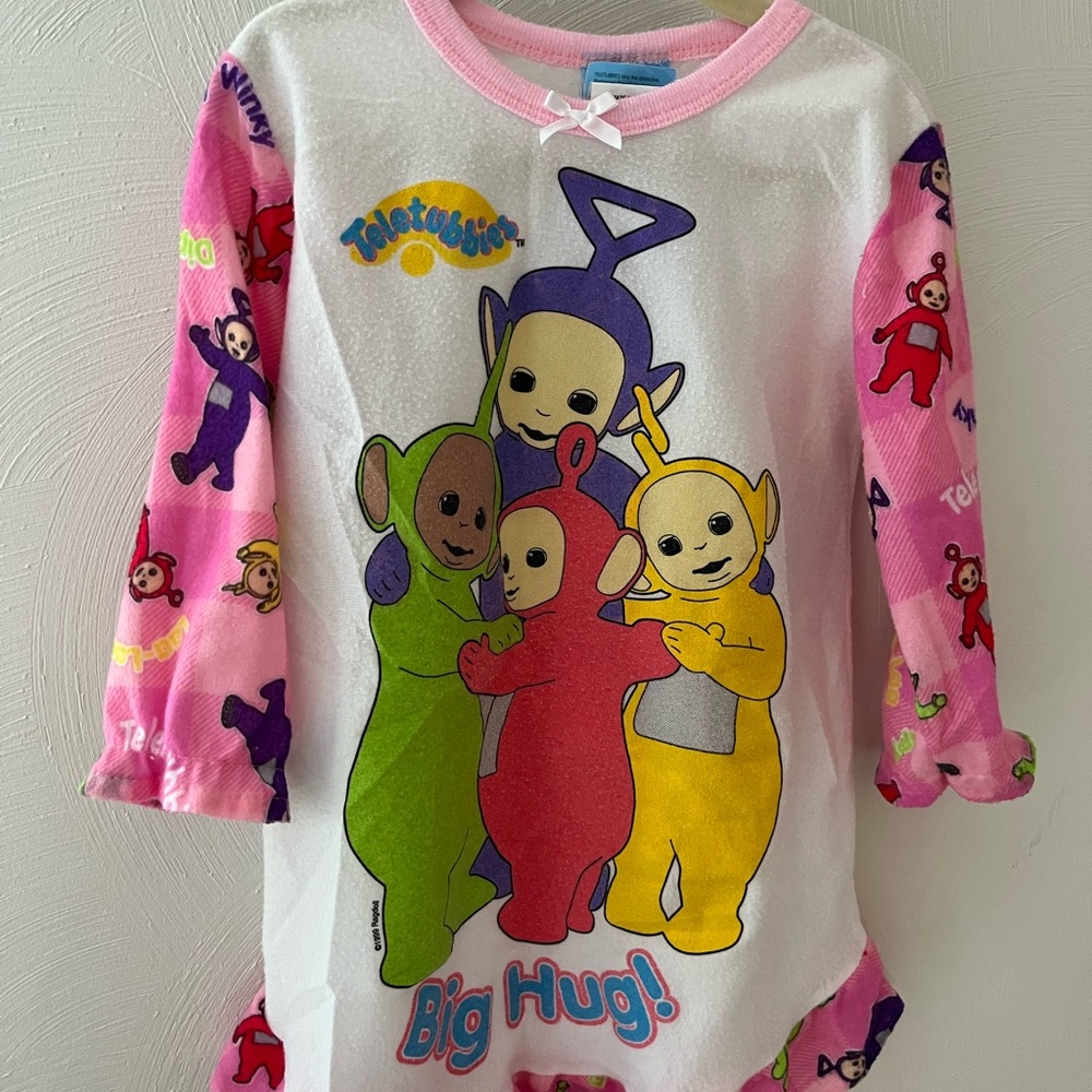 Teletubbies Kids Pajamas night gown with Pink and Purple Accents